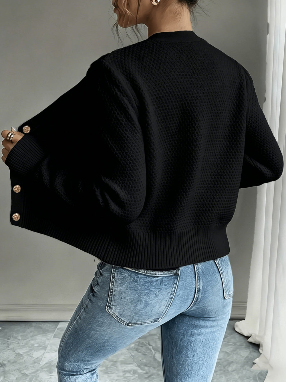 Women's Casual Cable Knit Buttoned Cardigan