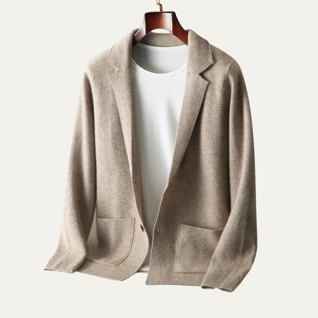 Men's Casual Knit Cardigan Blazer Style Jacket