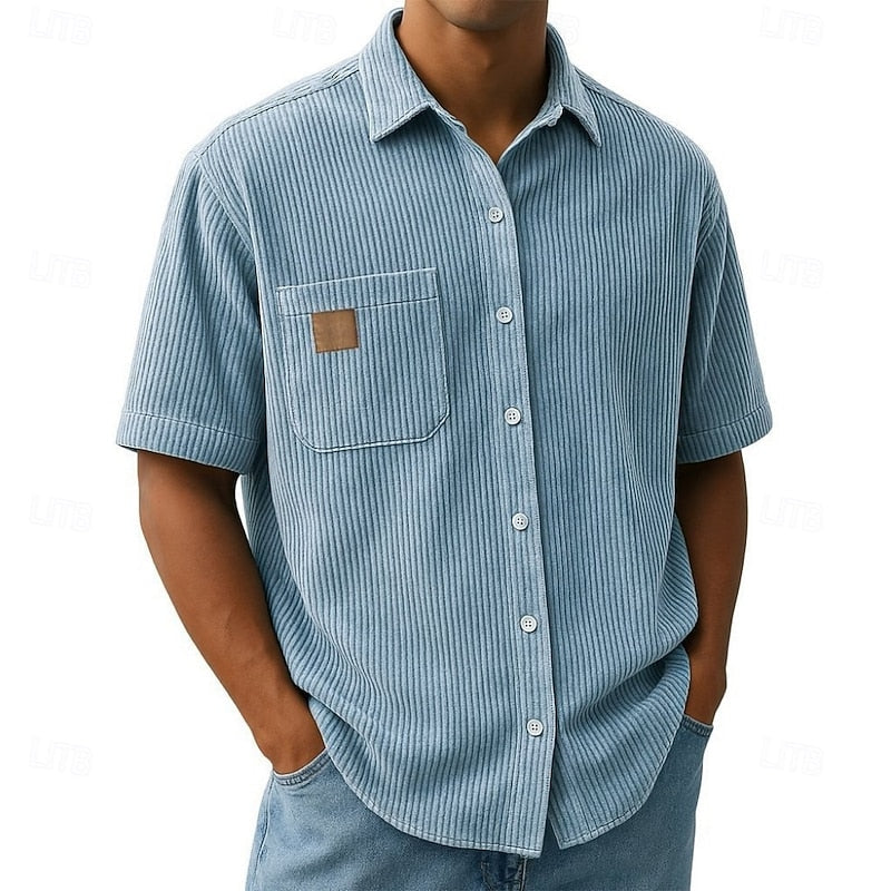 Men's Casual Textured Short Sleeve Shirt