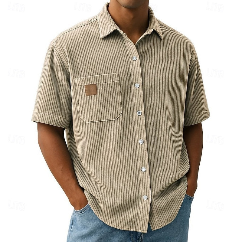 Men's Casual Textured Short Sleeve Shirt