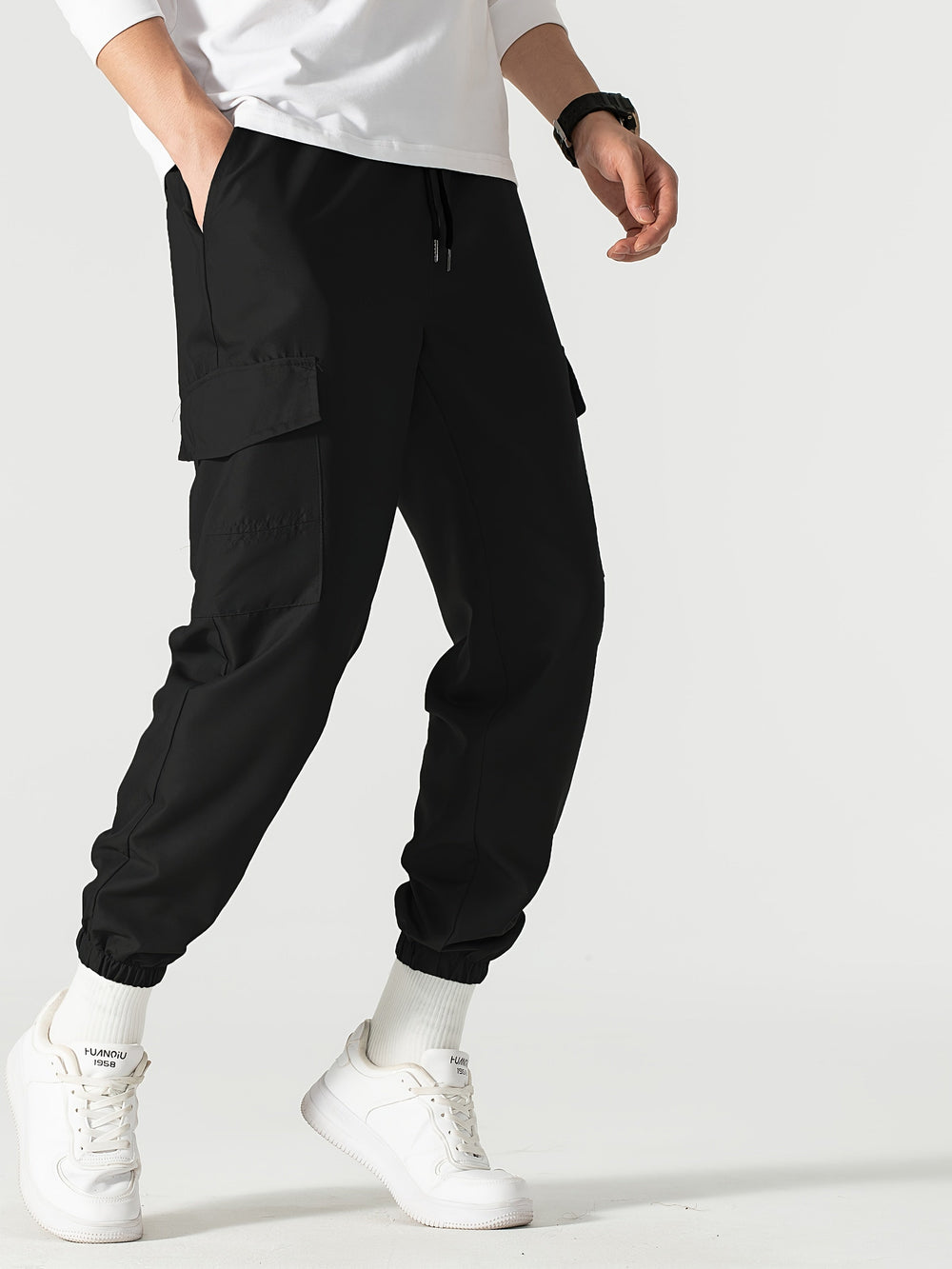 Men's Casual Cotton Blend Relaxed Cargo Joggers