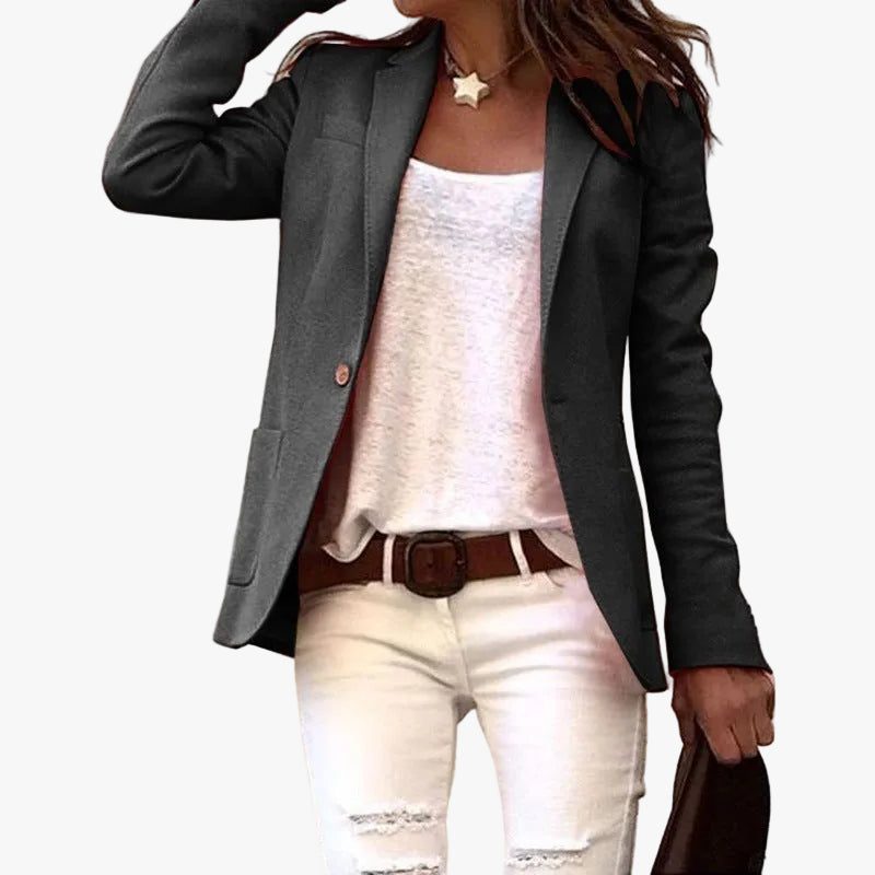 Women's Classic Notch Lapel Button-Front Blazer