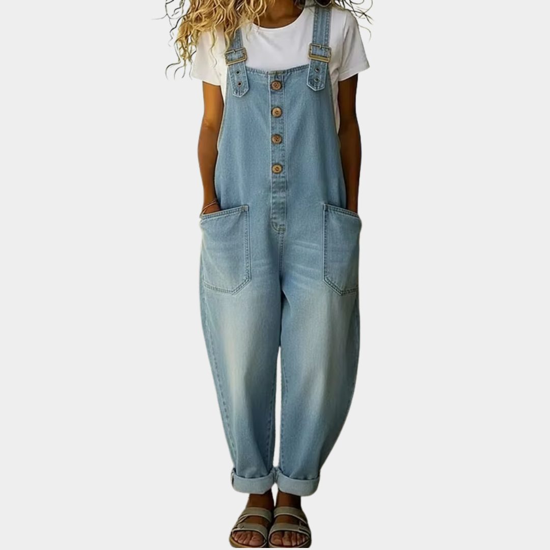 Women's Casual Relaxed Fit Denim Overalls
