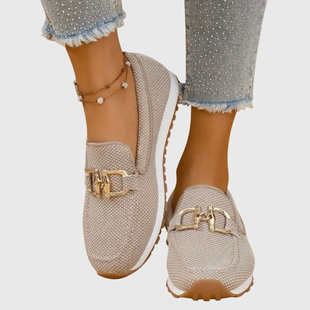Women's Casual Leather Slip-On Loafer Sneakers