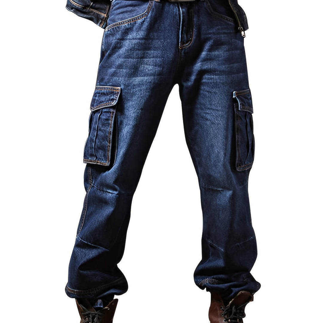 Men's Rugged Cotton Blend Multi-Pocket Cargo Pants