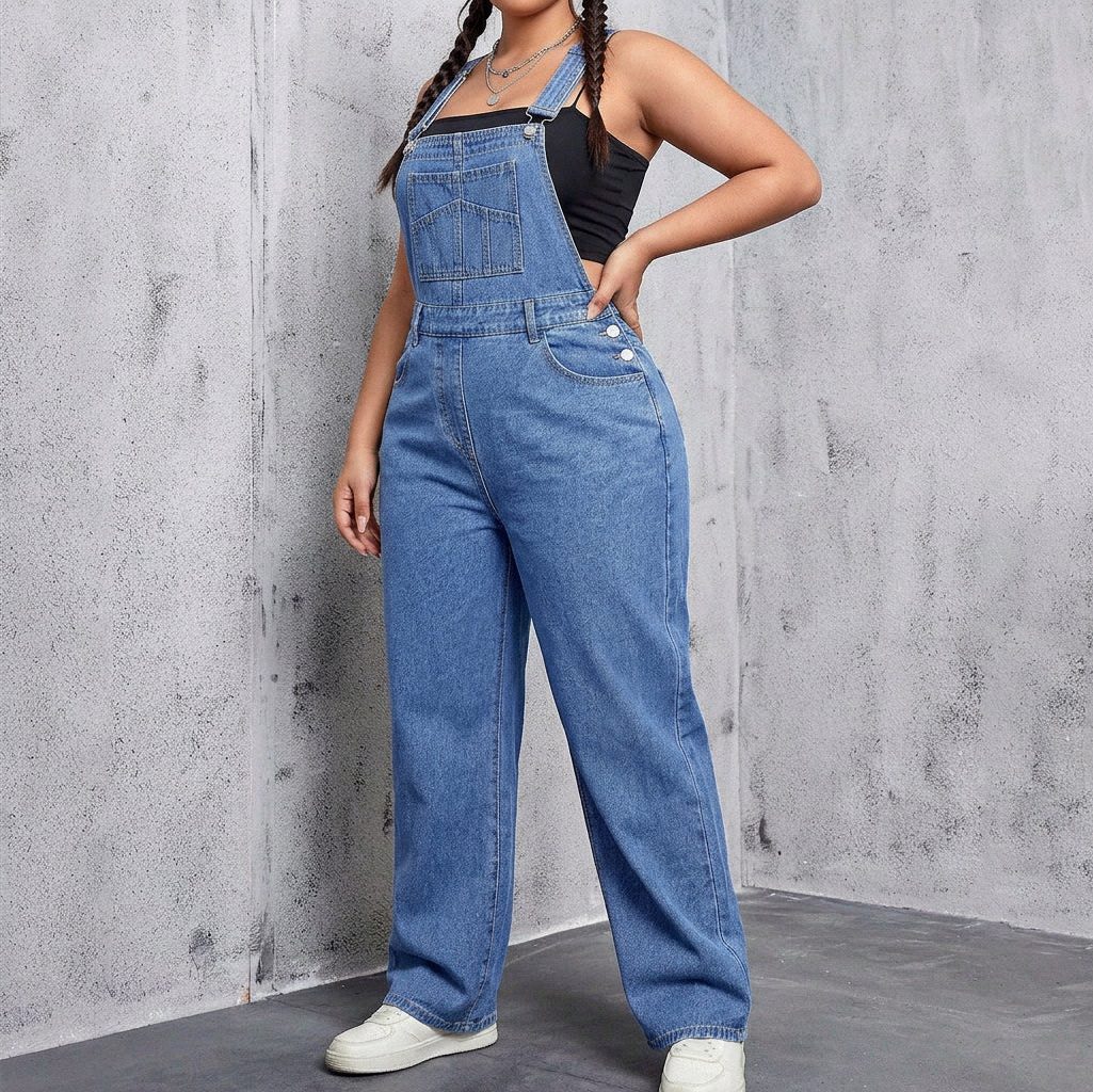 Women's Classic Denim Straight Leg Overalls