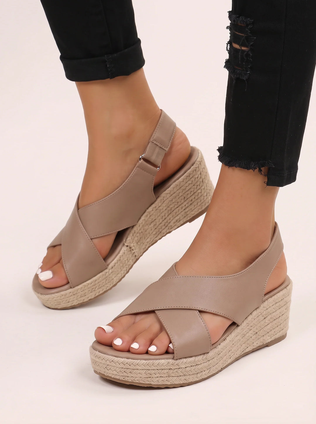 Women's Casual Canvas Platform Espadrille Wedge Sandals