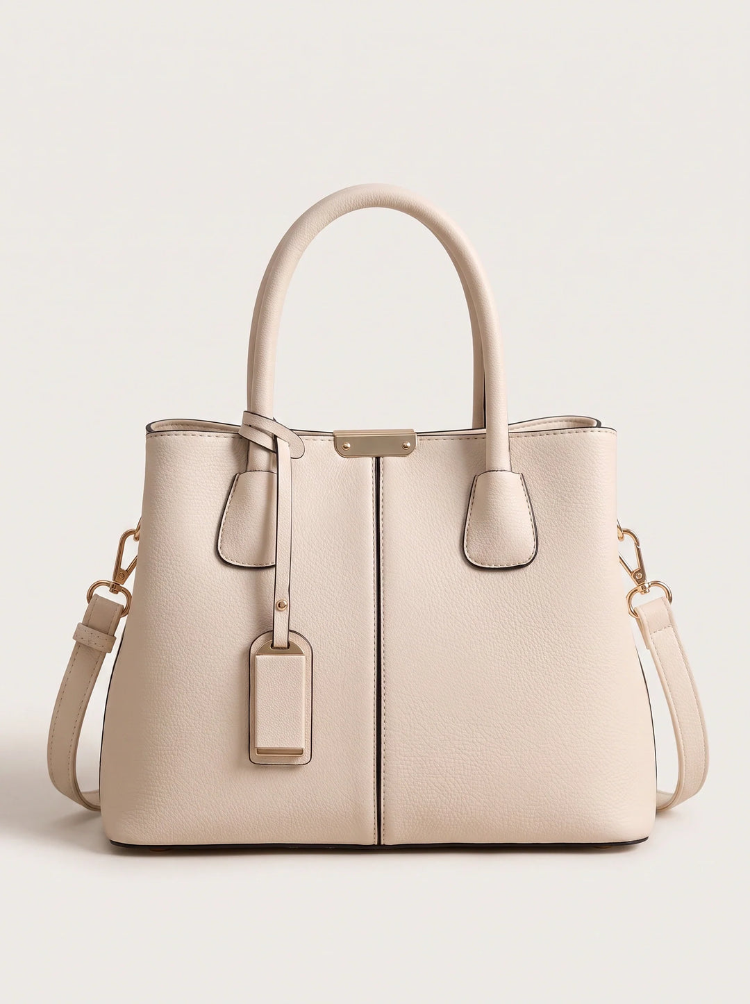 Women's Structured Leather Top Handle Crossbody Tote Bag