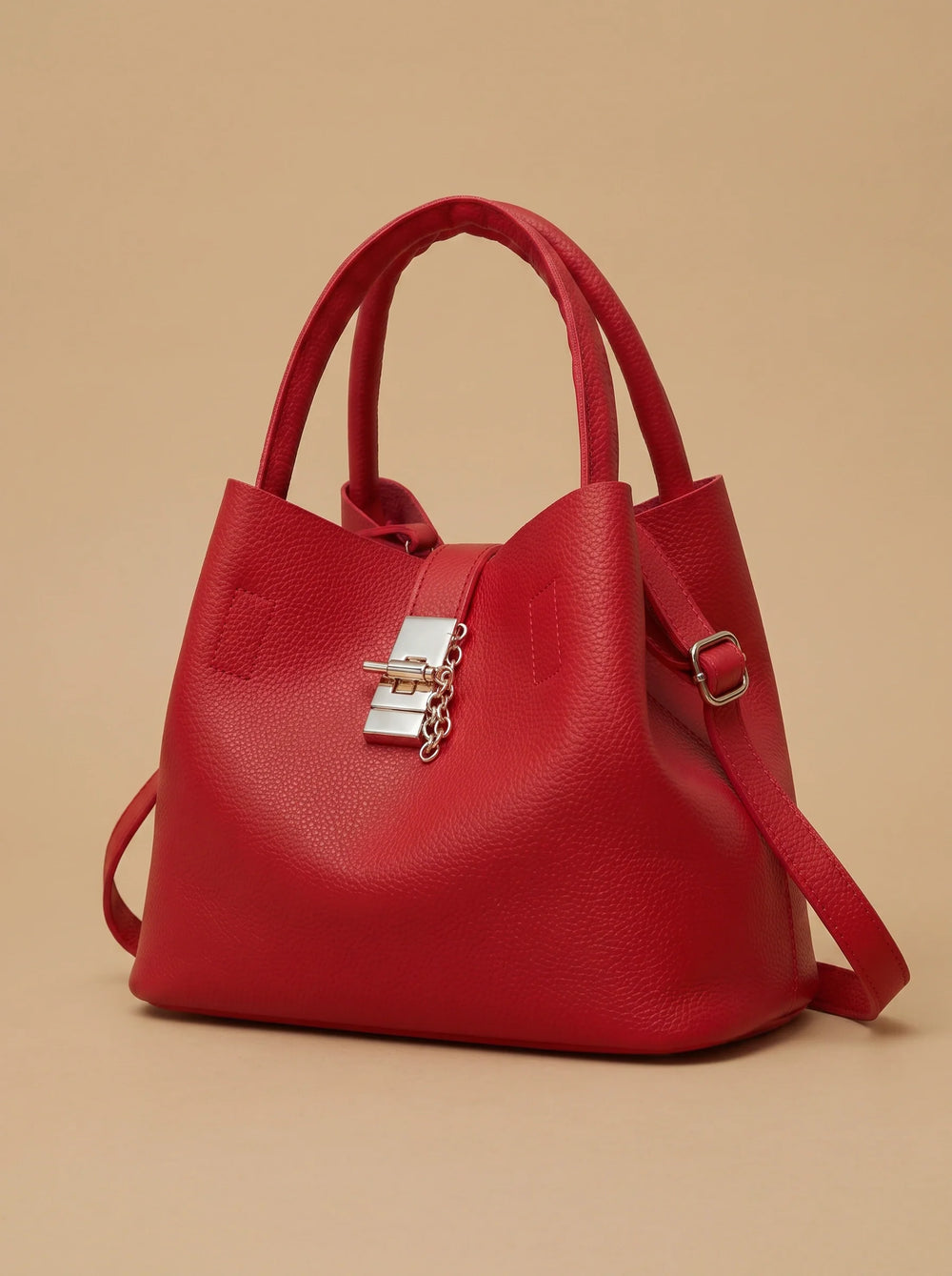 Women's Casual Leather Slouchy Hobo Shoulder Bag
