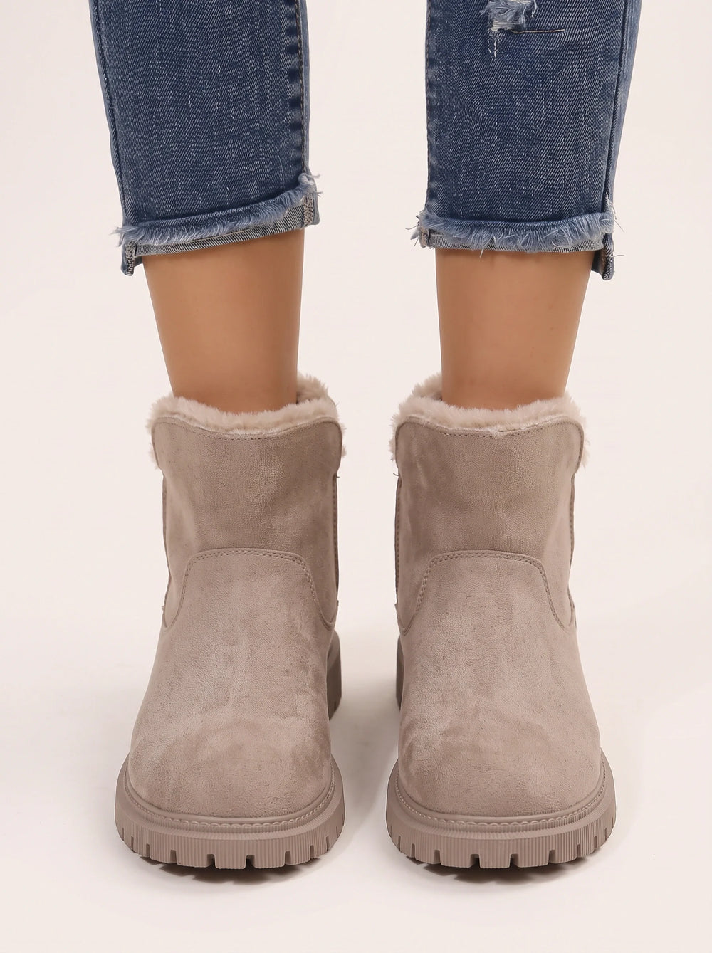 Women's Waterproof Faux Fur Lined Chelsea Ankle Boots