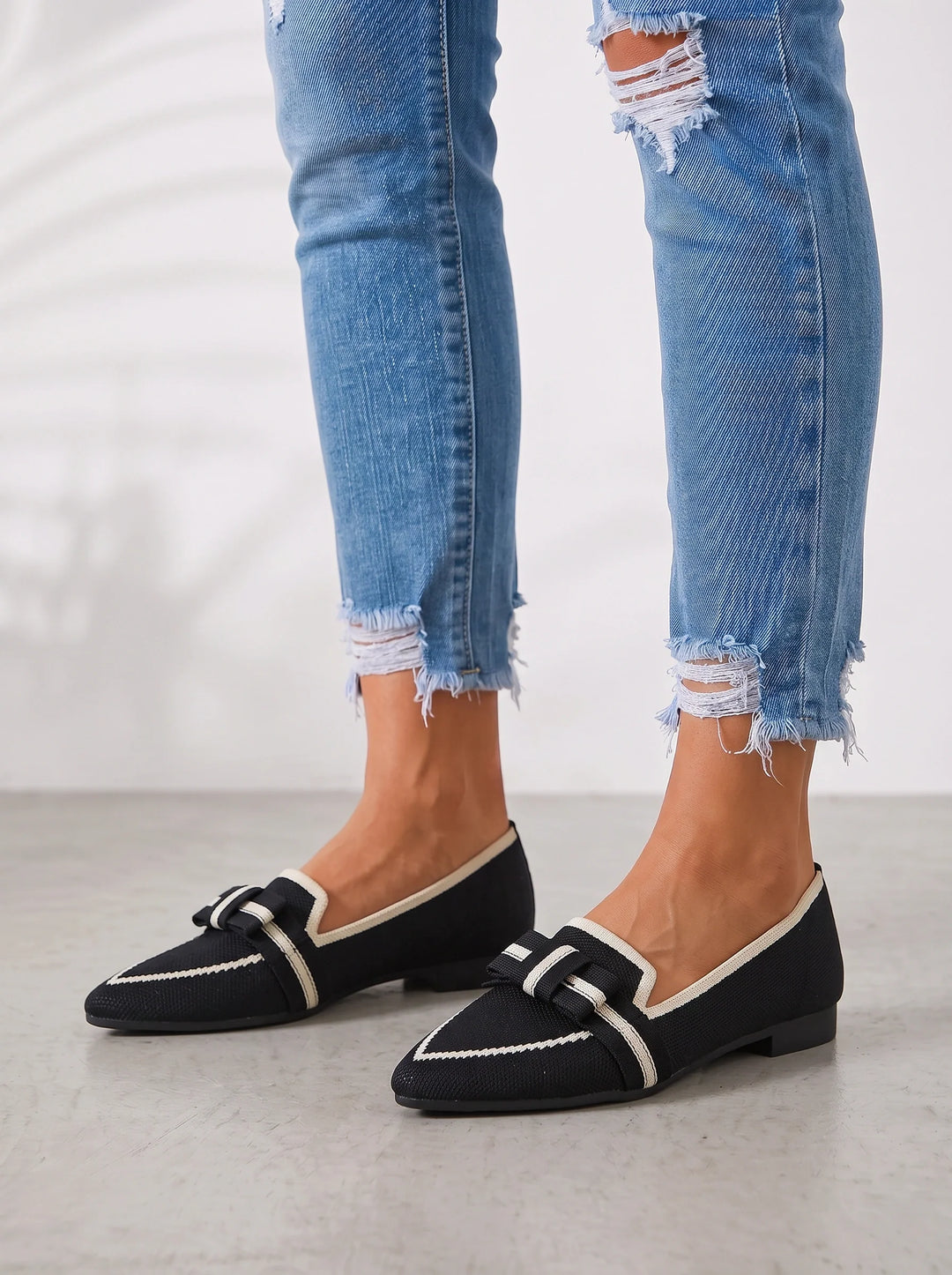 Women's Casual Canvas Pointed Toe Slip-On Ballet Flats