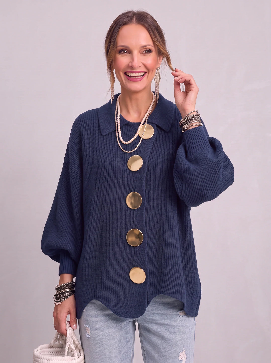 Women's Chunky Ribbed Knit Oversized Cardigan Coat
