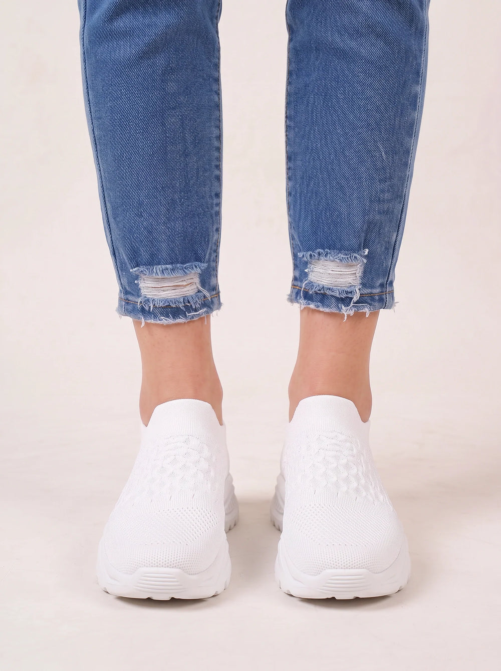 Women's Casual Knit Slip-On Chunky Platform Sneakers