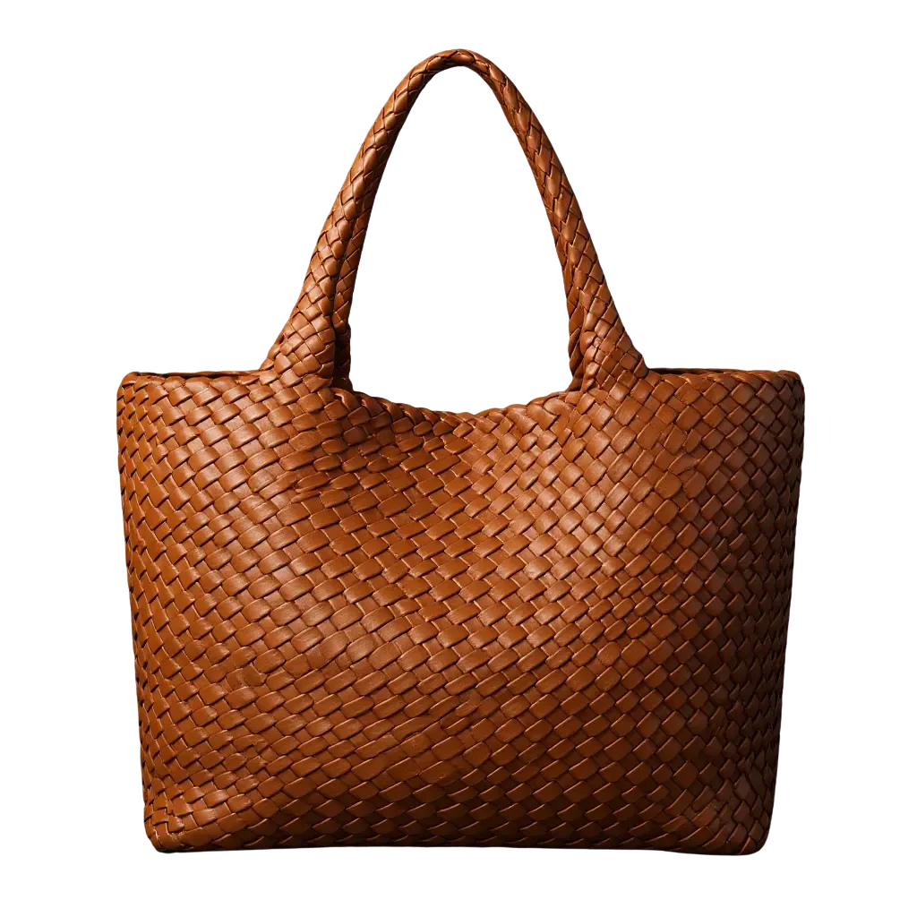 Women's Casual Woven Vegan Leather Tote Bag