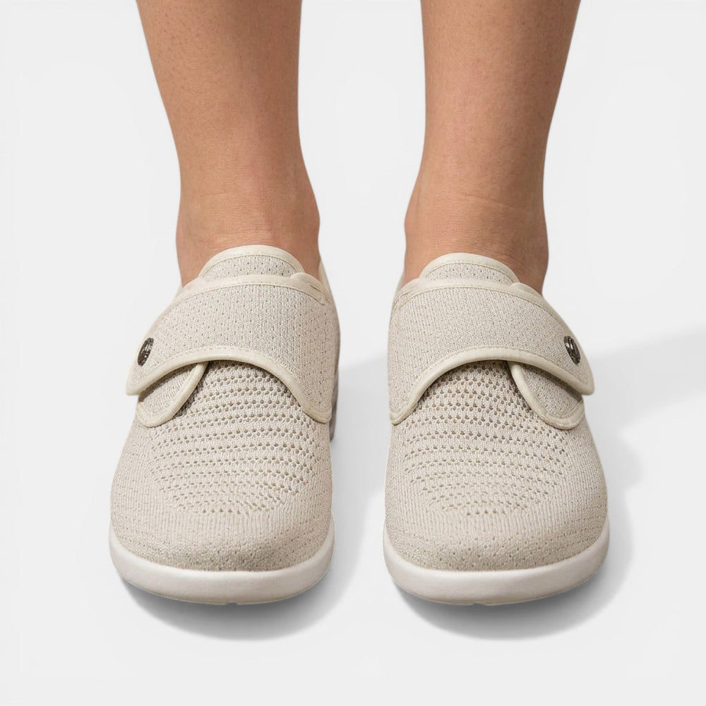 Women's Casual Orthopedic Leather Sneakers with Velcro Strap