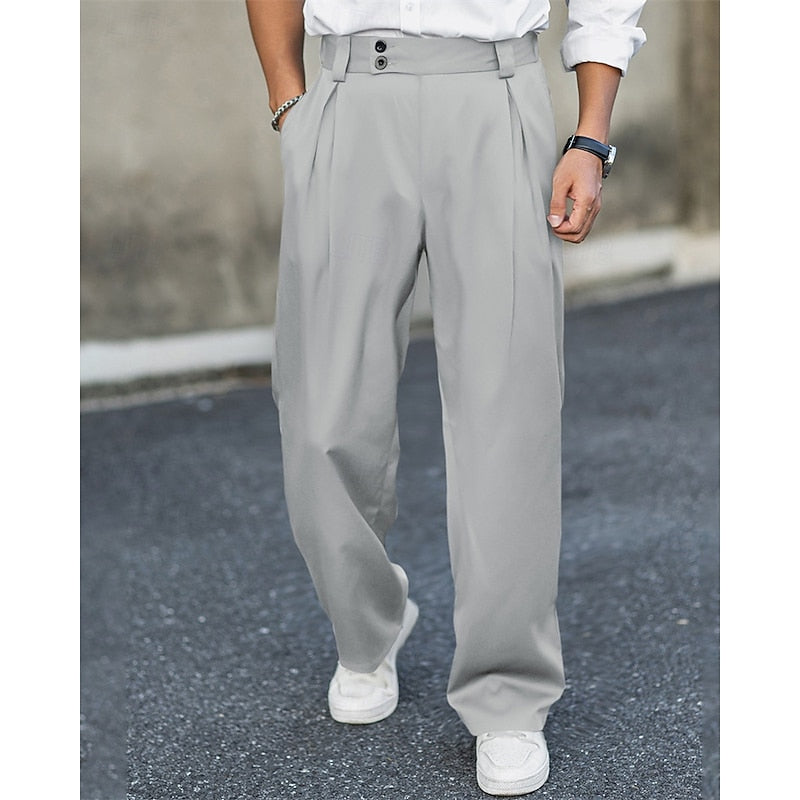 Women's Tailored Pleated Wool Blend Trousers