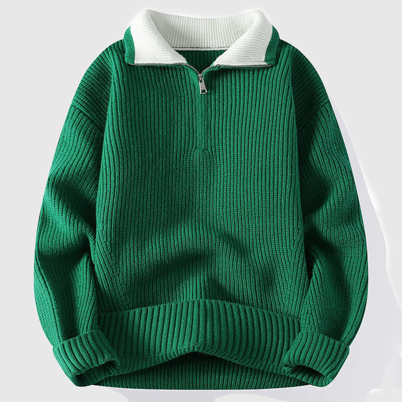 Men's Classic Cotton Contrast Collar Polo Shirt