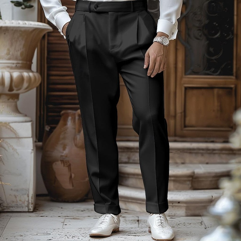 Men's Tailored Straight-Leg Dress Pants