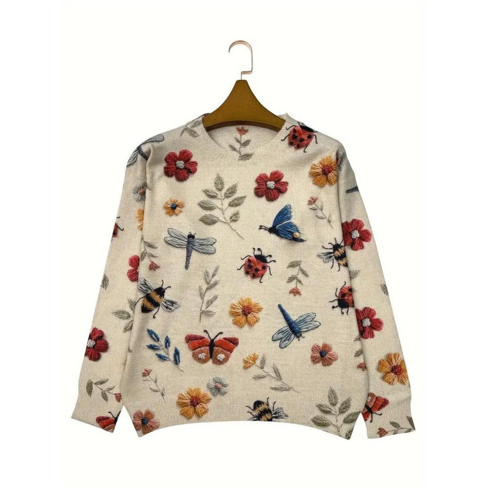Women's Casual Floral Print Long Sleeve Top