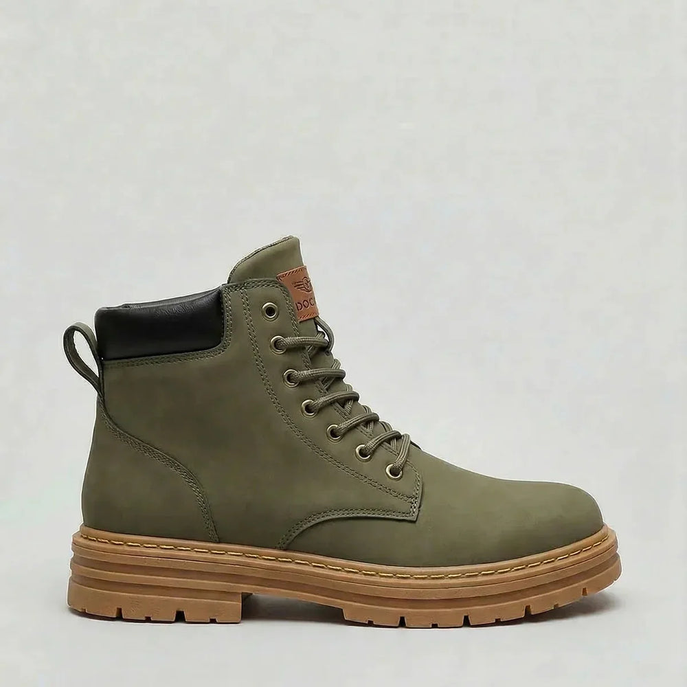 Men's Classic Leather Contrast Sole Work Boots