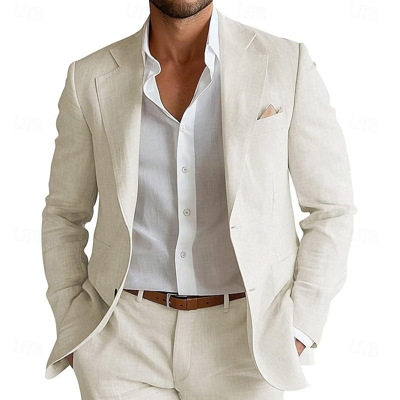 Men's Classic Wool Blend Two-Piece Suit
