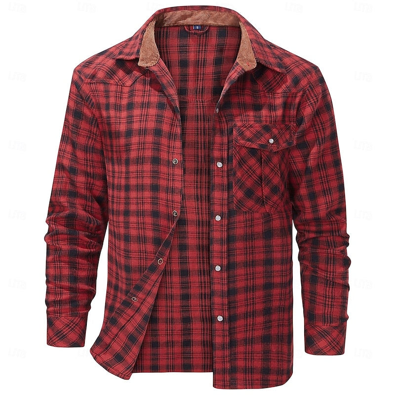 Men's Rugged Cotton Plaid Overshirt