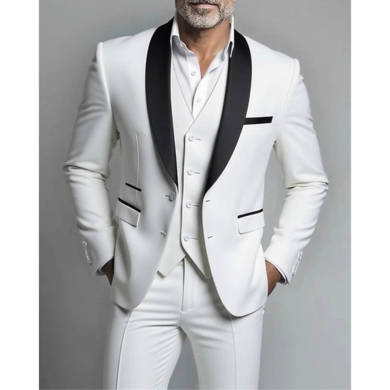 Men's Classic Wool Blend Three-Piece Suit