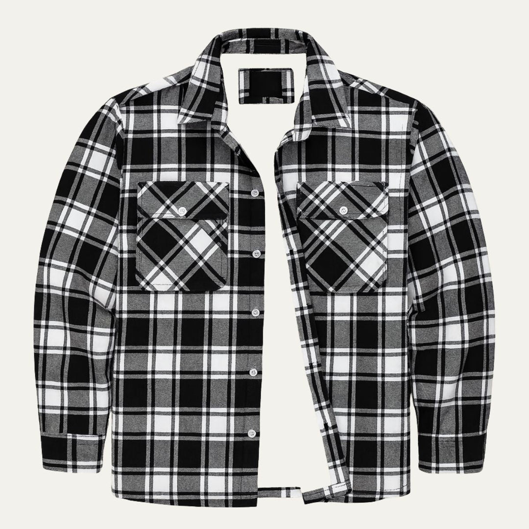 Men's Casual Plaid Fleece Winter Coat