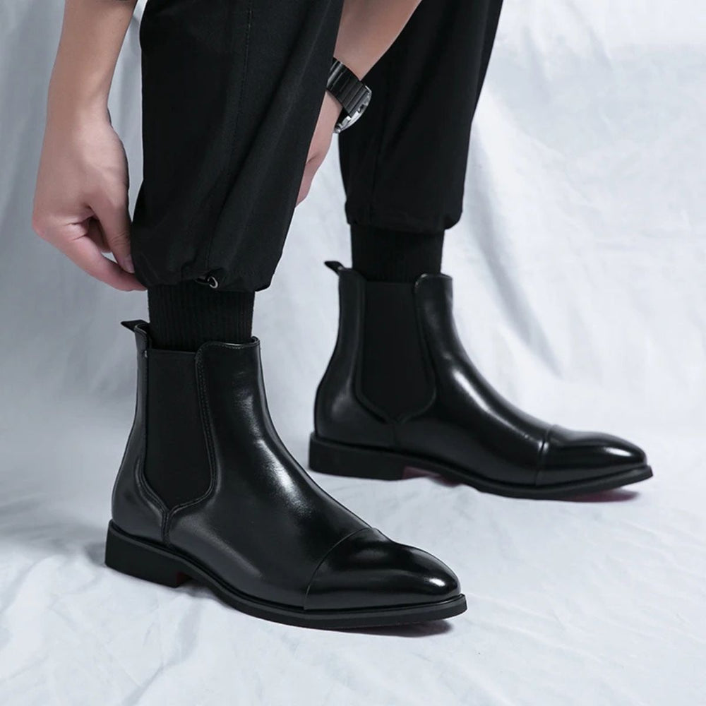 Men's Classic Leather Chelsea Boots with Smart Casual Design