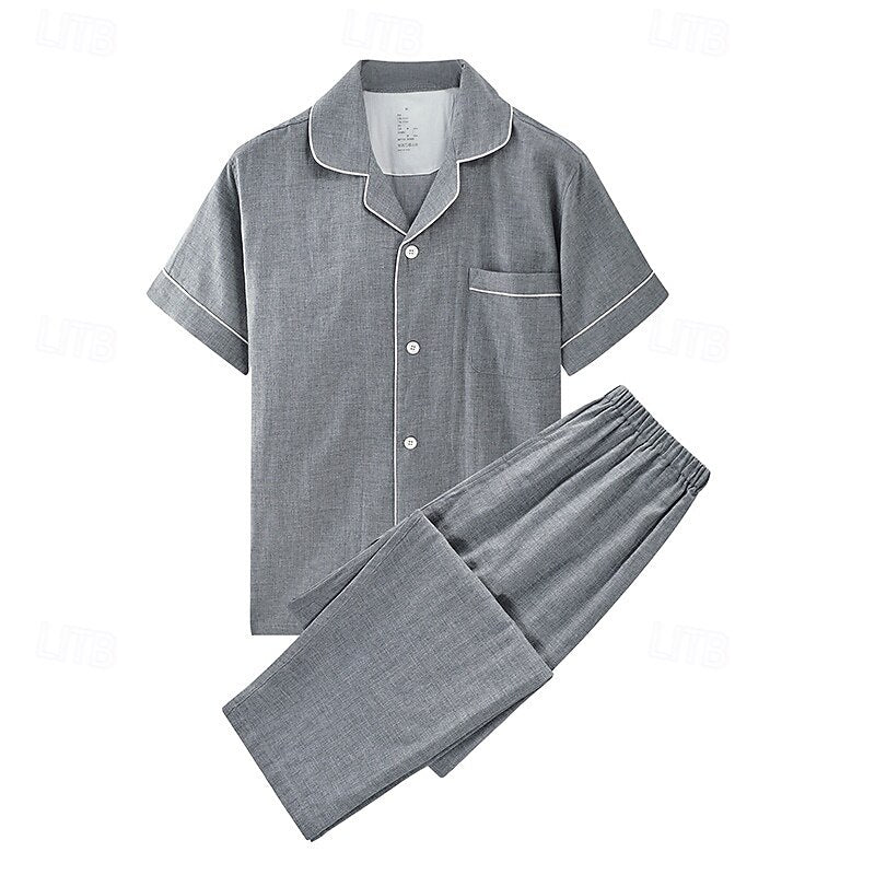 Men's Casual Relaxed Lapel Two-Piece Suit Set