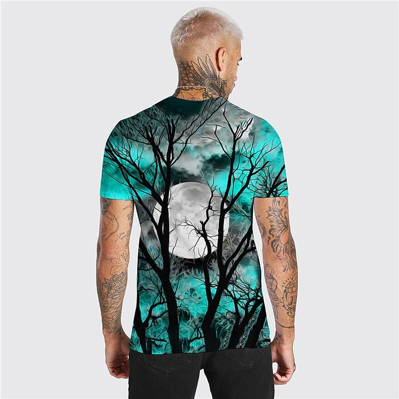 Men's Casual Cotton Crew Neck Graphic T-Shirt
