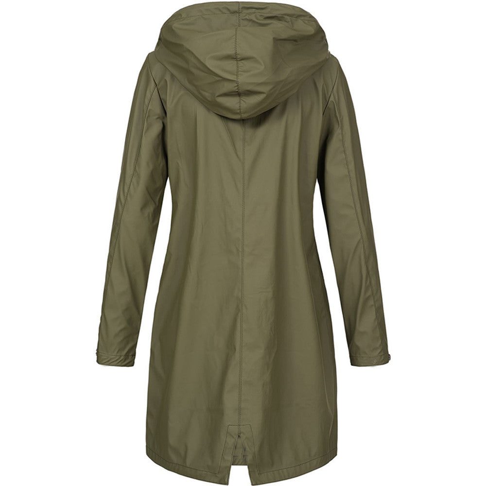 Women's Lightweight Hooded A-Line Rain Jacket