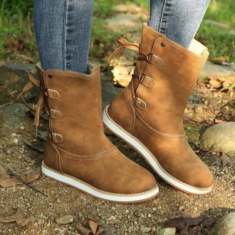 Women's Stylish Suede Lace-Up Winter Boots