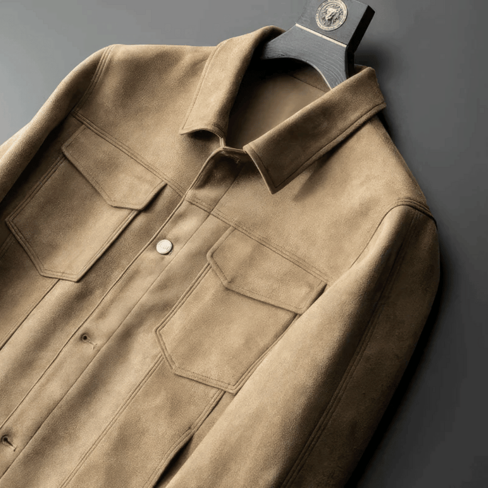 Men's Casual Brushed Denim Trucker Jacket