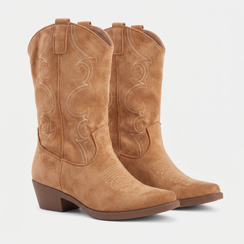 Women's Stylish Suede Pointed Toe Ankle Chelsea Boots