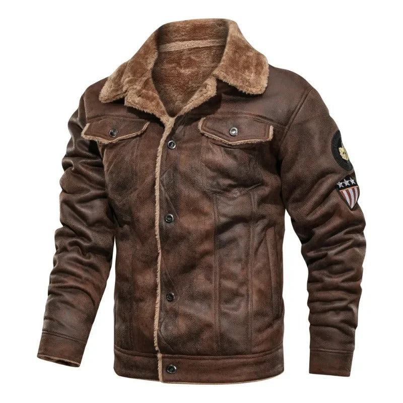 Men's Classic Insulated Leather Biker Jacket