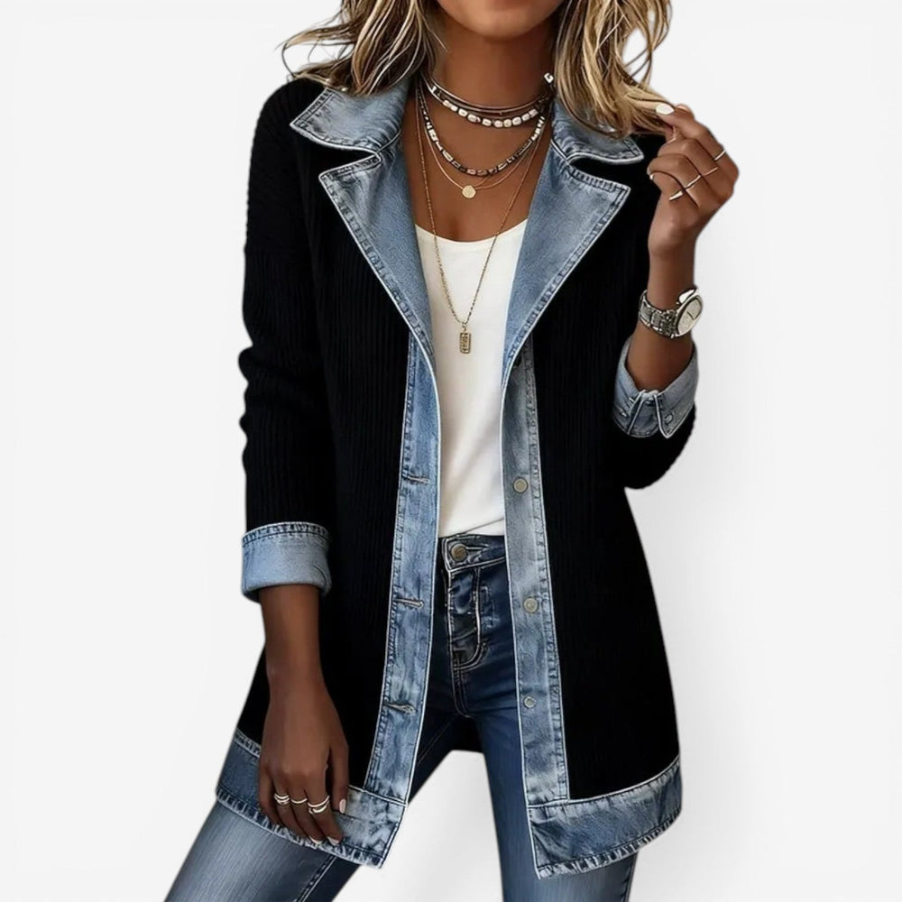 Women's Casual Layered Collar Button Cotton Jacket