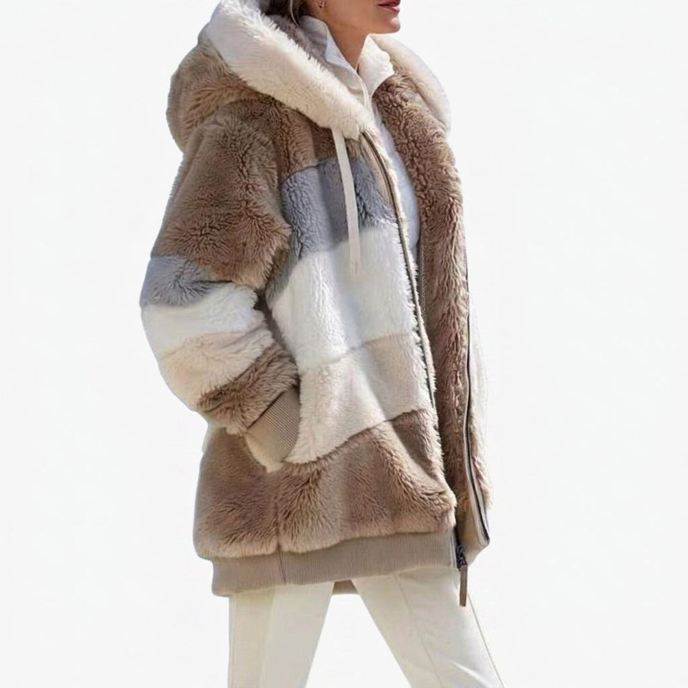 Women's Stylish Faux Fur Collar Winter Puffer Jacket