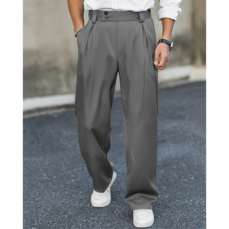 Women's Tailored Pleated Wool Blend Trousers