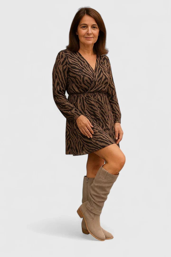 Women's Stylish Leather Perforated Knee High Boots
