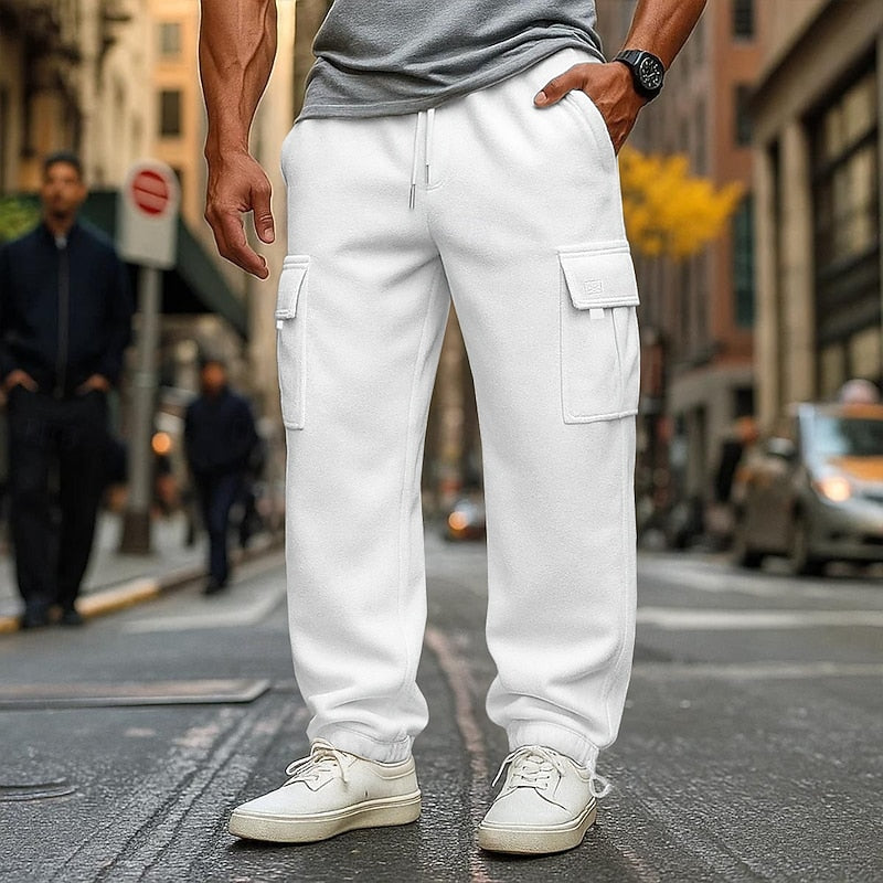 Men's Casual Cotton Blend Relaxed Cargo Joggers