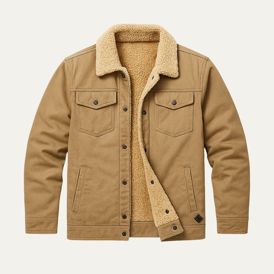 Men's Casual Fleece Lined Utility Jacket