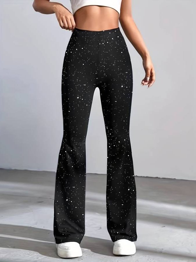 Women's Stylish Glitter Pearl Flared Pants