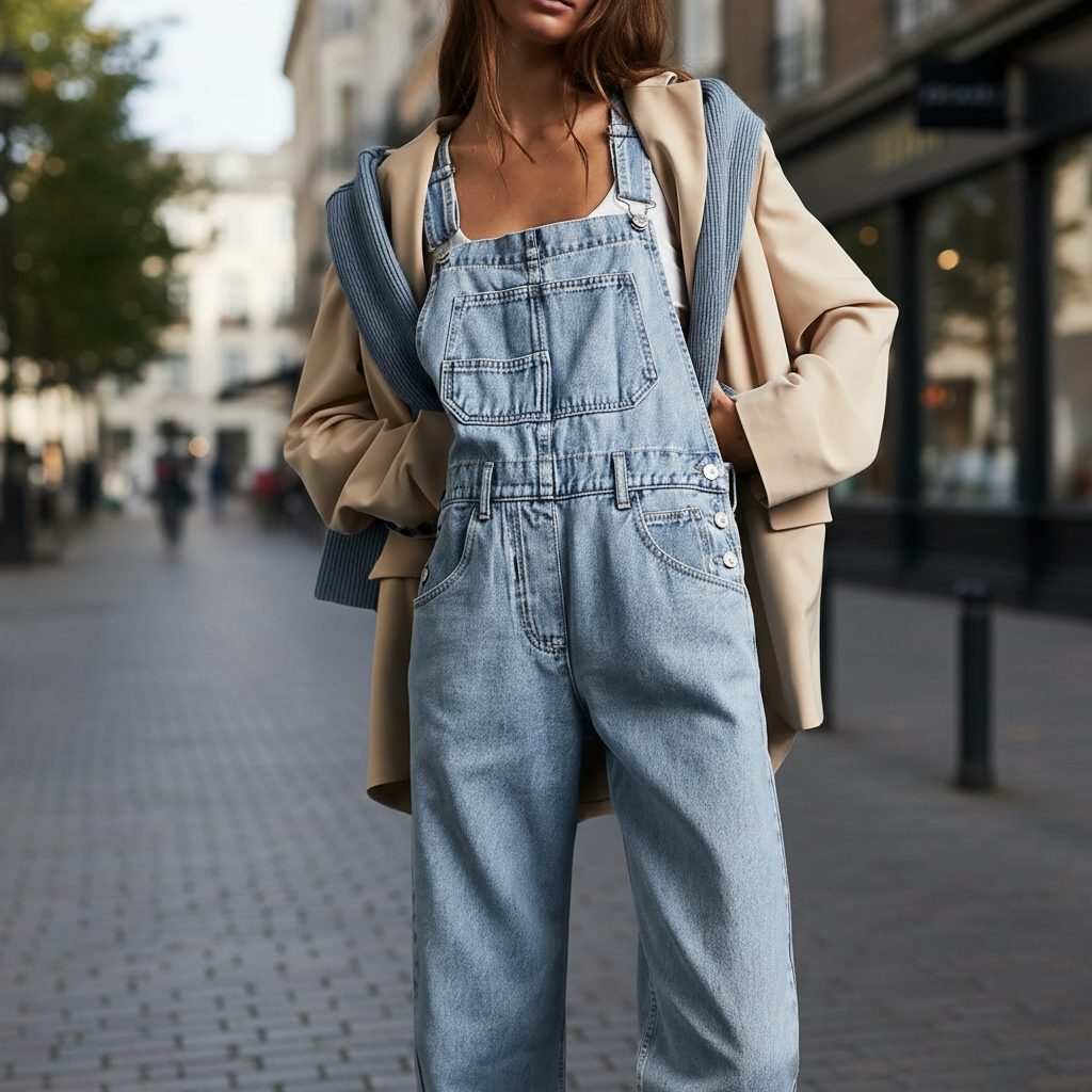 Women's Casual Wide Leg Denim Jumpsuit