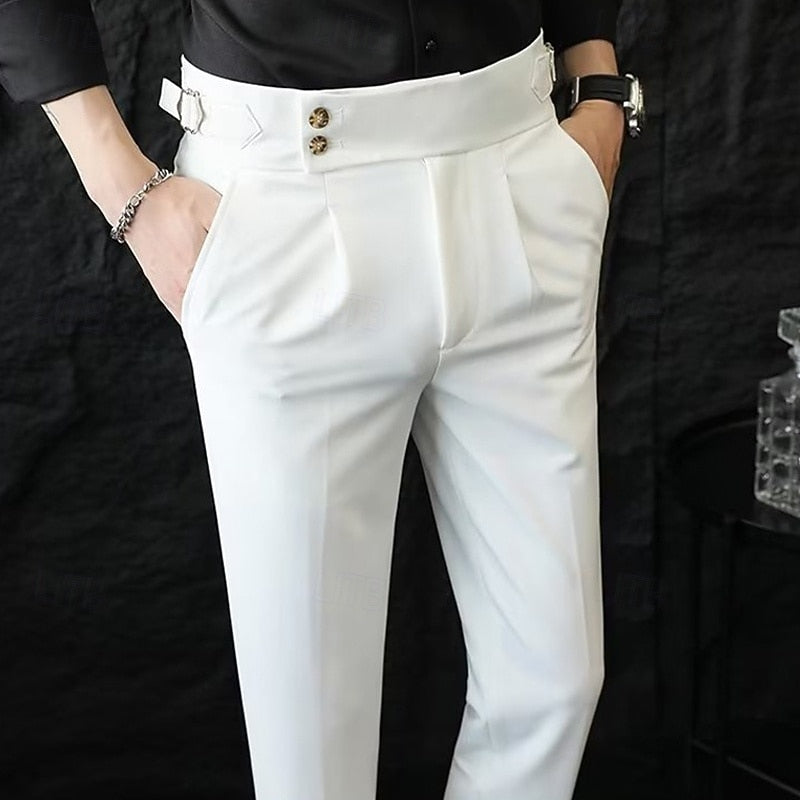 Men's Classic Tailored Straight-Leg Trousers