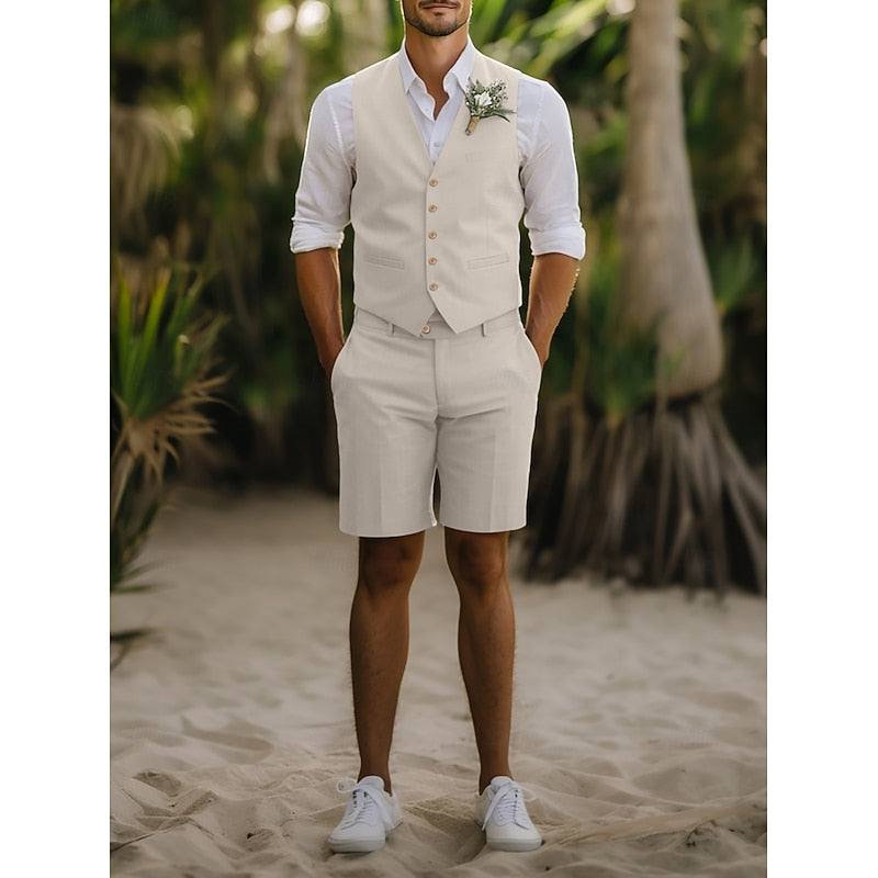 Men's Casual Lightweight Linen Summer Suit