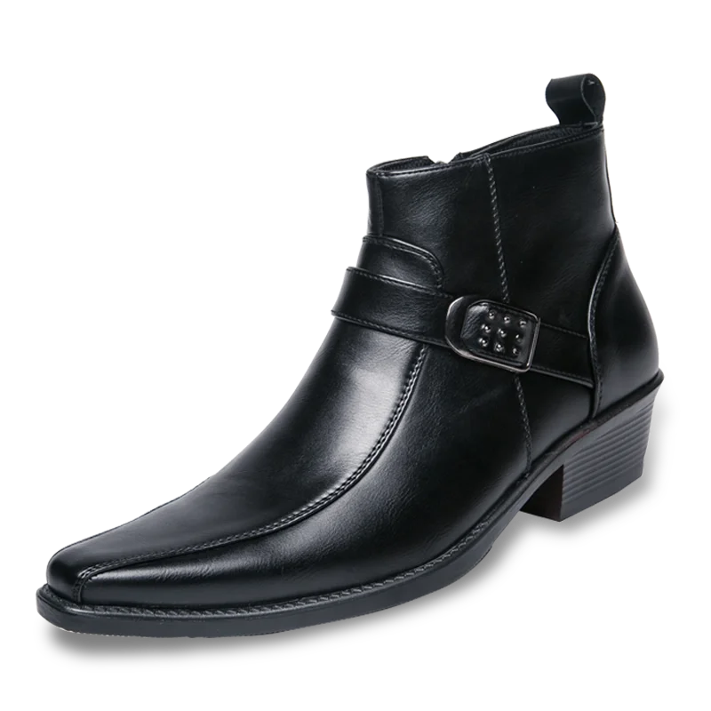 Men's Stylish Leather Buckle Strap Boots