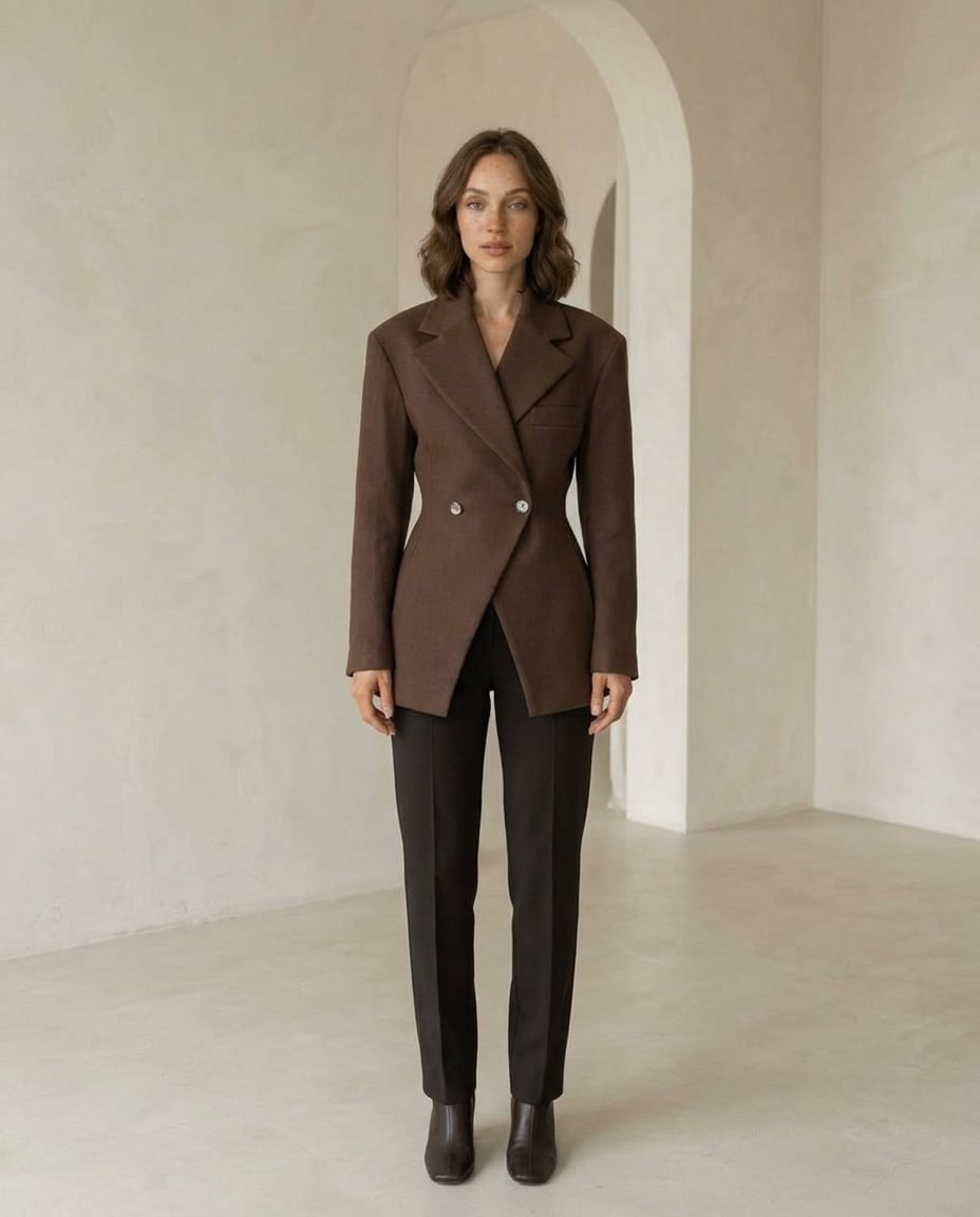 Women's Classic Double Breasted Peplum Blazer