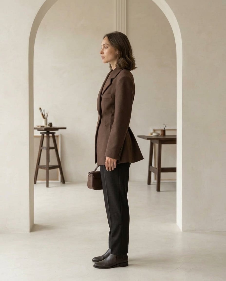Women's Classic Double Breasted Peplum Blazer