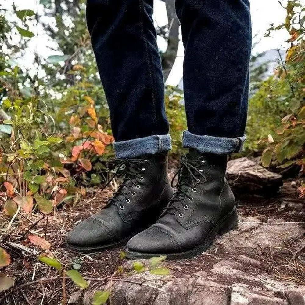 Men's Classic Leather Cap Toe Service Boots